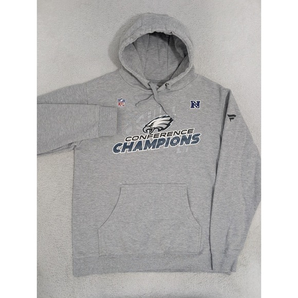 Philadelphia Eagles Conference Champions Super Bowl 52 NFL Gray Hoodie Men's L - Picture 4 of 9
